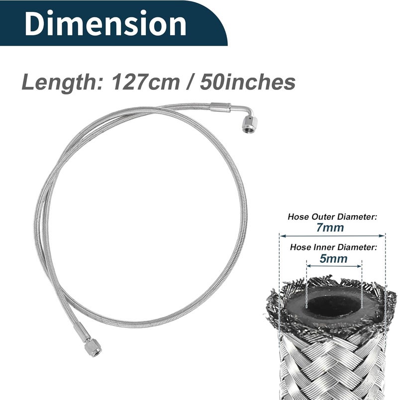 TUCKBOLD AN4 Turbo Oil Feed Line Kit 50" Pressure Remote Turbocharger Oil Drain Return Line with Adapter,Wrench 1 Set - Image 3